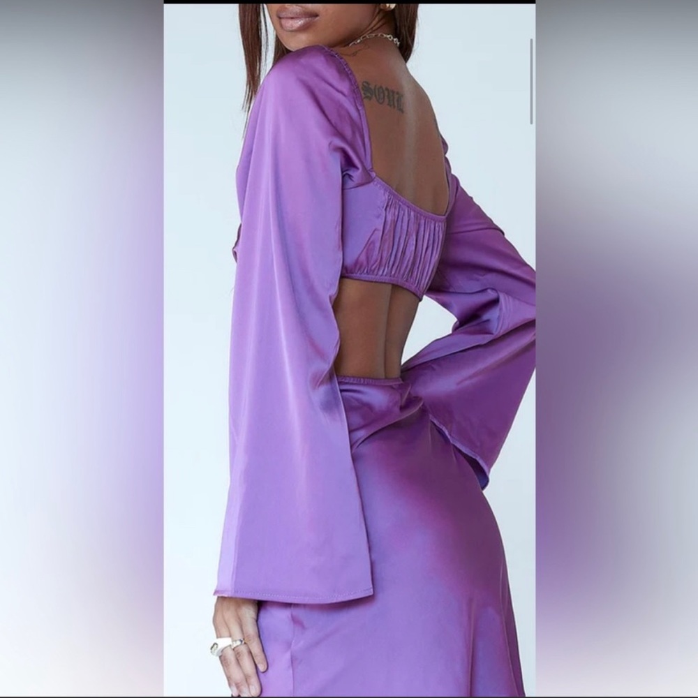 Princess Polly Purple Long Sleeve Dress with Cut-outs - Picture 2 of 3